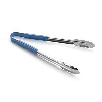 Щипцы универсальные 30,5 см, нерж.сталь, ручка с виниловым покрытием (цвет голубой)