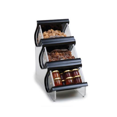 Диспенсер EZ-SERV для пакетированных продуктов, 3 ячейки, 19х35,6см h35,6см, акрил, цвет черный Диспенсер EZ-SERV для пакетированных продуктов, 3 ячейки, 19х35,6см h35,6см, акрил, цвет черный