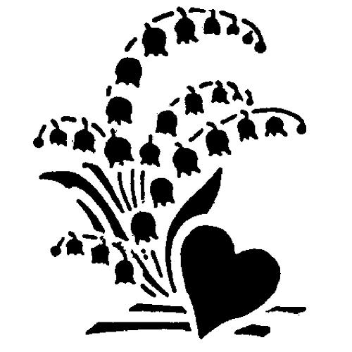 Трафарет для декора d26см "Ландыш с сердцем", пластик Трафарет для декора d26см "Ландыш с сердцем", пластик