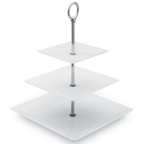 Этажерка для фруктов 3-х ярусная квадратная h32см, цвет белый, Oxford Этажерка для фруктов 3-х ярусная квадратная h32см, цвет белый, Oxford