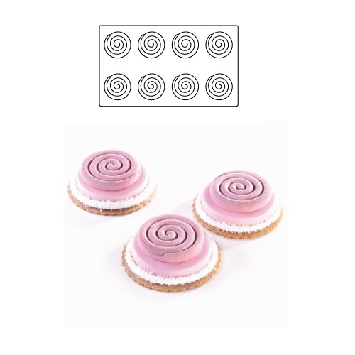 Форма для мороженого/суфле 3D "TOP Спираль" d60мм h10мм, 60мл, 6 ячеек, силикон Форма для мороженого/суфле 3D "TOP Спираль" d60мм h10мм, 60мл, 6 ячеек, силикон