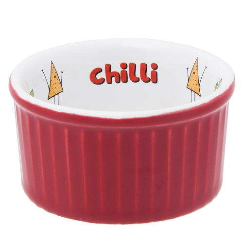 Рамекин 100мл d8см h4см Oxford, цвет красный с декором "CHILLI" Рамекин 100мл d8см h4см Oxford, цвет красный с декором "CHILLI"