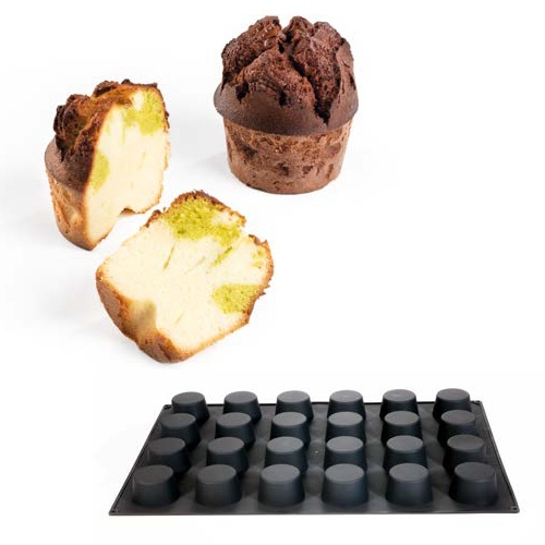 Форма силик. д/зам. и вып. "Маффин" d69мм h39мм, 120мл, 24 ячейки Форма силик. д/зам. и вып. "Маффин" d69мм h39мм, 120мл, 24 ячейки