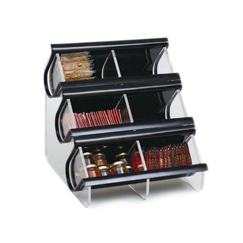 Диспенсер EZ-SERV для пакетированных продуктов, 6 ячеек, 35,6х35,6см h35,6см, акрил, цвет черный Диспенсер EZ-SERV для пакетированных продуктов, 6 ячеек, 35,6х35,6см h35,6см, акрил, цвет черный