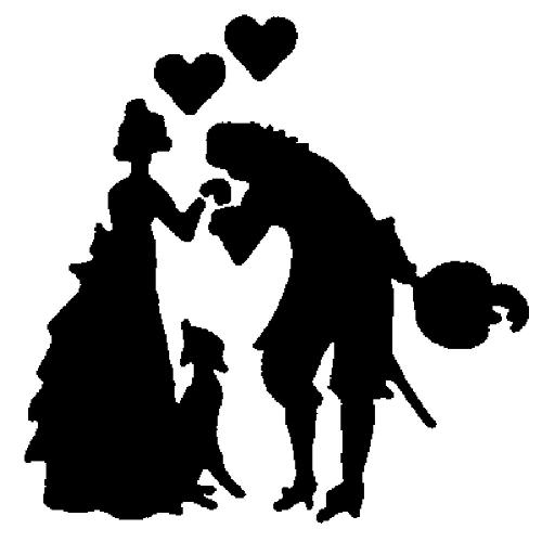 Трафарет для декора d26см "Влюбленные", пластик Трафарет для декора d26см "Влюбленные", пластик