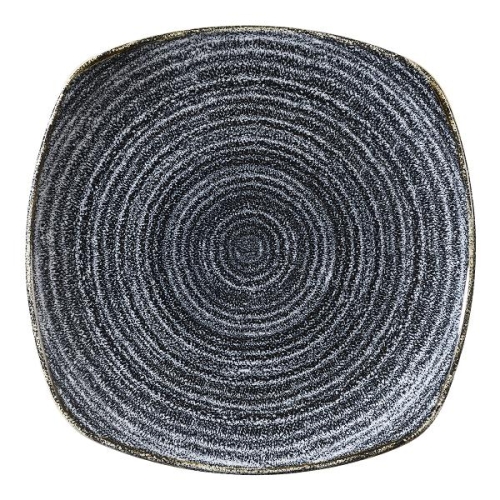 Тарелка мелкая квадратная 21,5см, без борта, цвет Charcoal Black, Studio Prints