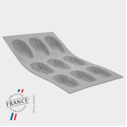 Форма силик. д/зам. и вып. "Эластомуль Мадлен (Ракушка)" 80х45мм h18мм, 30мл, 9 ячеек Форма силик. д/зам. и вып. "Эластомуль Мадлен (Ракушка)" 80х45мм h18мм, 30мл, 9 ячеек