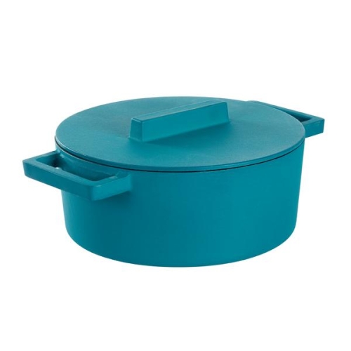 Кастрюля чугунная 3,3л d24см h12см, с крышкой, цвет "Анис" Кастрюля чугунная 3,3л d24см h12см, с крышкой, цвет "Анис"