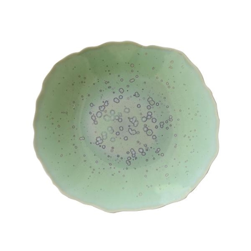 Тарелка мелкая 22х20см, керамика, цвет VERT PRECIEUX, Plume