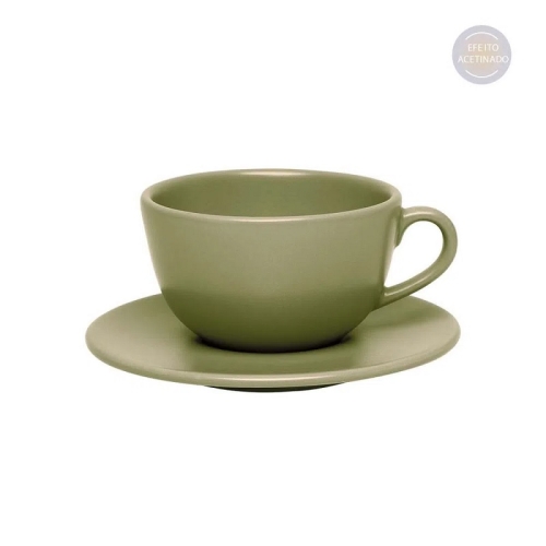 Пара чайная (чашка 200мл и блюдце 14см), серия UNNI, декор OLIVA, керамика