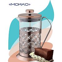 Френч-пресс "МОККО" 0,60л боросиликатное стекло, нерж.сталь/медь