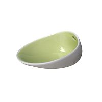 Тарелка мелкая 10х8см h5см, фарфор, серия Jomon mini, цвет салатовый