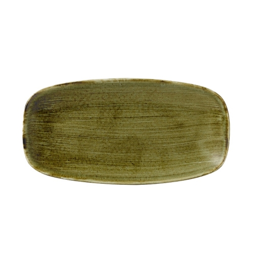 Блюдо прямоугольное CHEFS 35,5х18,9см, без борта, Stonecast Plume, цвет Olive