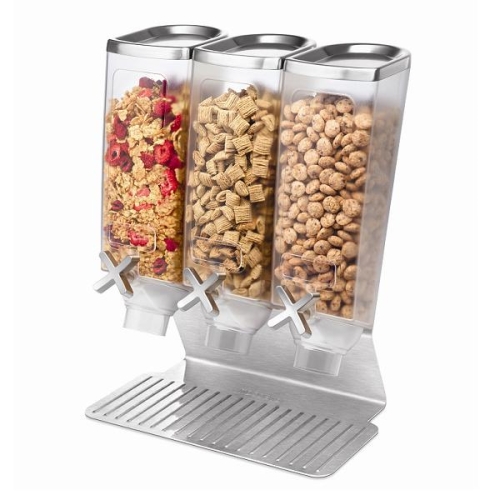Диспенсер EZ-PRO для сыпучих продуктов, три емкости по 3,8л, 35,6х20,3см h43,2см, сталь/акрил Диспенсер EZ-PRO для сыпучих продуктов, три емкости по 3,8л, 35,6х20,3см h43,2см, сталь/акрил