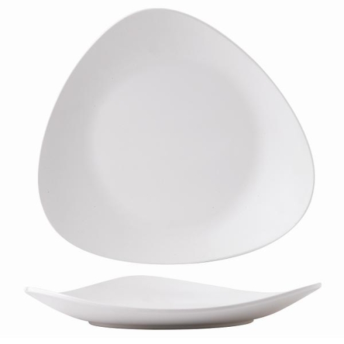 Тарелка треугольная мелкая 35х32,5см, меламин, Lotus Melamine, цвет White