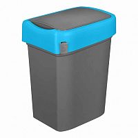 Бак для мусора "SMART BIN" 50л (430x330x630мм), с крышкой "маятник" (синий)