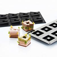 Набор форм для пирожных "Cube" 50х50 h16мм, 8 ячеек, 28мл, силикон, 2 блистера