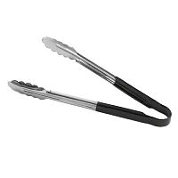 Щипцы универсальные 40,5 см, нерж.сталь, ручка с виниловым покрытием (цвет черный)