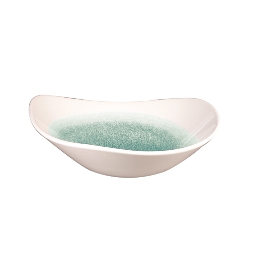 Салатник треугольный 0,37л d18,5см, без борта, цвет Raku Jade Green, Studio Prints