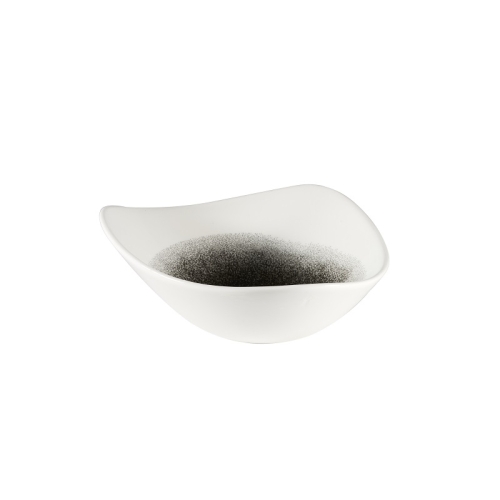 Салатник треугольный 0,37л d18,5см, без борта, цвет Raku Quartz Black, Studio Prints