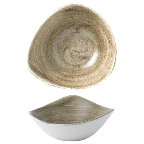 Салатник треугольный 0,37л d18,5см, без борта, Stonecast Patina, цвет Antique Taupe