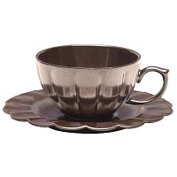 Пара чайная (чашка 220мл и блюдце 16см), фарфор, серия FLORA декор ANIS