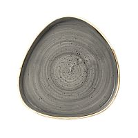 Тарелка треугольная мелкая CHEFS Walled 20см h2см, с прямым бортом, Stonecast, цвет Peppercorn Grey