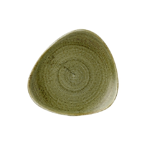 Тарелка мелкая треугольная 22,9см, без борта, Stonecast Plume, цвет Olive