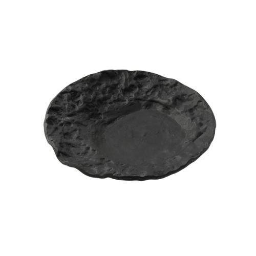 Тарелка глубокая стеклянная «Луна» черное d23см, Crater