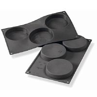 Форма силик. д/зам. и вып. "Бисквит" d103мм h20мм, 3 ячейки