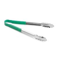 Щипцы универсальные 24 см, нерж.сталь, ручка с виниловым покрытием (цвет зеленый)