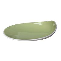 Тарелка мелкая 14х11см h4см, фарфор, серия Jomon S, цвет салатовый