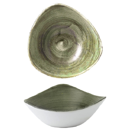 Салатник треугольный 0,37л d18,5см, без борта, Stonecast Patina, цвет Burnished Green