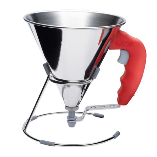 Воронка-дозатор 0,8л d12см h12,5см, с подставкой, нерж.сталь, ручка пластик (цвет красный) Воронка-дозатор 0,8л d12см h12,5см, с подставкой, нерж.сталь, ручка пластик (цвет красный)