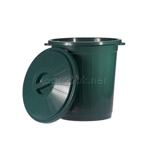 Бак для мусора 105л, с крышкой, HDPE, цвет зеленый