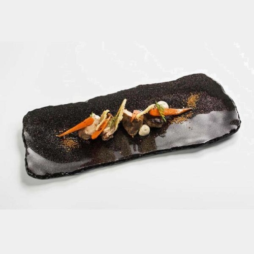 Блюдо сервировочное стеклянная «Космос» черное 32х14см, Cosmos Блюдо сервировочное стеклянная «Космос» черное 32х14см, Cosmos