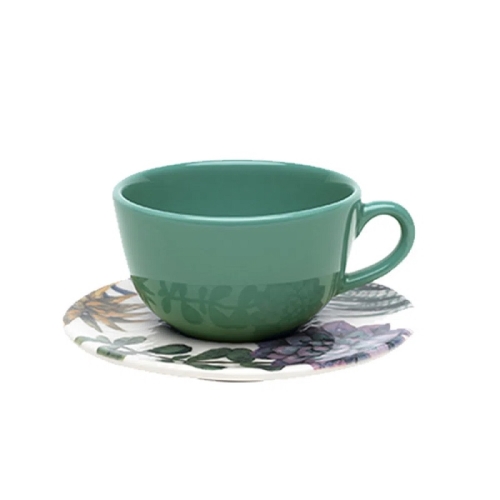 Пара чайная (чашка 200мл и блюдце 14см), серия UNNI, декор BOTHANICA, керамика