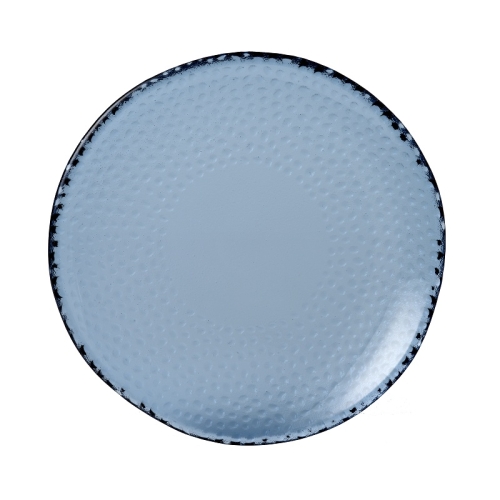 Тарелка мелкая "Волна" 22,5см, без борта, стекло, ISLA Glass, цвет Ocean Blue