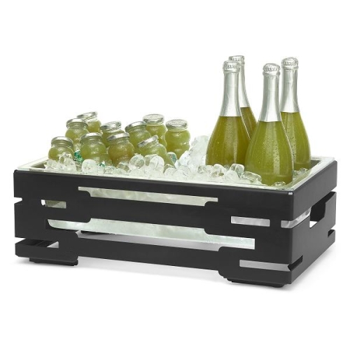 База нейтральная для бутылок MULTI-CHEF 54,9х34,5см h17,8см, с коробом для льда, черная сталь/акрил База нейтральная для бутылок MULTI-CHEF 54,9х34,5см h17,8см, с коробом для льда, черная сталь/акрил