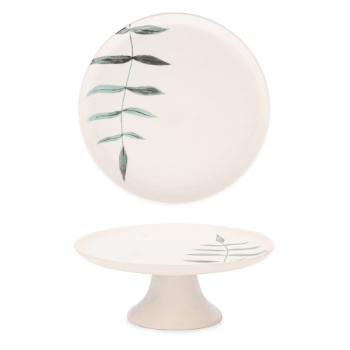 Подставка д/торта d26см, серия FLAT Shape, декор SAMAMBAIA, керамика Подставка д/торта d26см, серия FLAT Shape, декор SAMAMBAIA, керамика