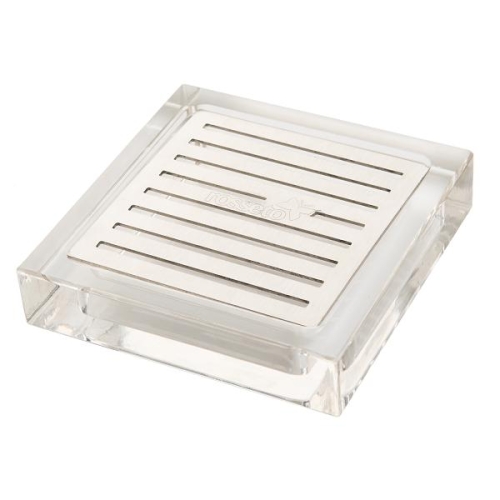 Поддон для настольных диспенсеров 10,8х10,8см h2,5см, нерж.сталь/акрил