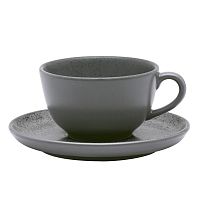 Пара чайная (чашка 200мл и блюдце 14см), серия FLAT декор GRAY, керамика