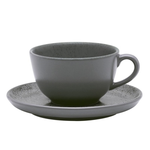Пара чайная (чашка 200мл и блюдце 14см), серия FLAT декор GRAY, керамика Пара чайная (чашка 200мл и блюдце 14см), серия FLAT декор GRAY, керамика