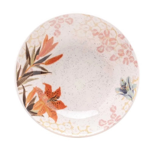 Тарелка глубокая 20см, серия UNNI, декор BUQUE TROPICAL, керамика Тарелка глубокая 20см, серия UNNI, декор BUQUE TROPICAL, керамика