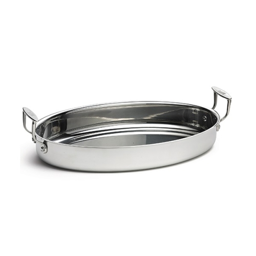 Лоток для жарки "TRI-PLY" 40,5х25,5см h6,5см 6,3л, овальный, с ручками, нерж.сталь Лоток для жарки "TRI-PLY" 40,5х25,5см h6,5см 6,3л, овальный, с ручками, нерж.сталь