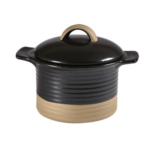 Кокотница 0,34л d14см h7см, с ручками и крышкой, керамика, Igneous Black Кокотница 0,34л d14см h7см, с ручками и крышкой, керамика, Igneous Black