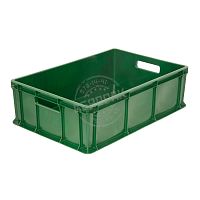 Ящик овощной 600х400х180мм, сплошной, объем 35л, п/э, цвет зеленый