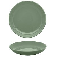 Тарелка глубокая 20,5см, серия FLAT декор MATCHA, керамика