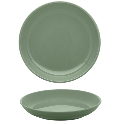 Тарелка глубокая 20,5см, серия FLAT декор MATCHA, керамика