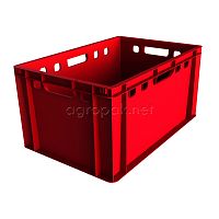 Ящик мясной Е3-DIN 600х400х300мм, с калиброванным весом, объем 61л, п/э, цвет красный